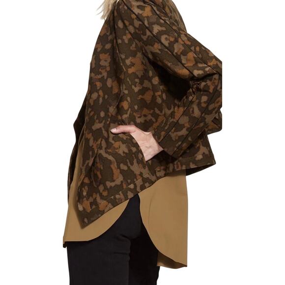 Lysse' S Sophia cropped open front blazer Feather soft crepe Abstract print - Picture 2 of 11